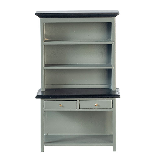 Kitchen Hutch, Gray, Black